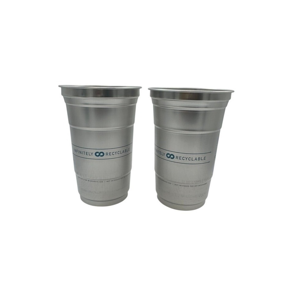 Ball Aluminum Cup 20oz Set of 2 Infinitely Recyclable Silver Reusable Tumblers